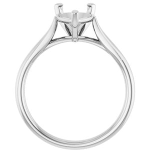 14K White Gold 10x7 mm Pear Engagement Ring Mounting