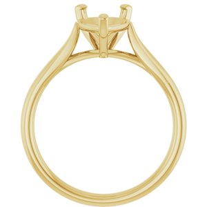 14K Yellow Gold 10x7 mm Pear Engagement Ring Mounting
