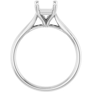 Platinum 8x6 mm Emerald Engagement Ring Mounting