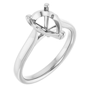 14K White Gold 10x7 mm Pear Engagement Ring Mounting