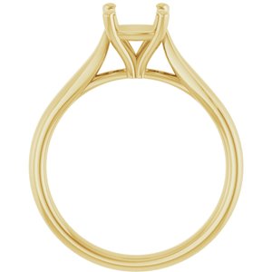 14K Yellow Gold 6 mm Cushion Engagement Ring Mounting