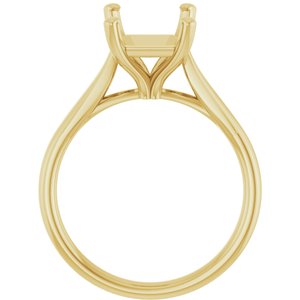 18K Yellow Gold 10x8 mm Emerald Engagement Ring Mounting