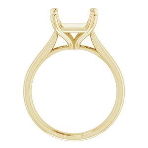 14K Yellow Gold 8 mm Square Engagement Ring Mounting