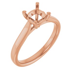 14K Rose Gold 6 mm Cushion Engagement Ring Mounting