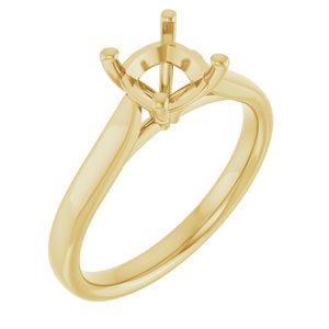 14K Yellow Gold 6 mm Cushion Engagement Ring Mounting