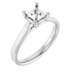 14K White Gold 6 mm Cushion Engagement Ring Mounting