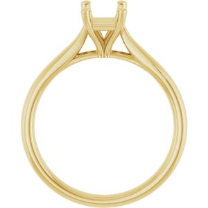 14K Yellow Gold 7x5 mm Emerald Engagement Ring Mounting
