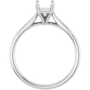 Platinum 7x5 mm Emerald Engagement Ring Mounting