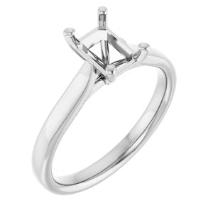 Platinum 7x5 mm Emerald Engagement Ring Mounting