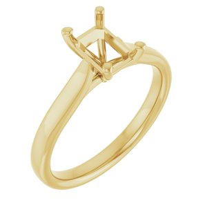 14K Yellow Gold 7x5 mm Emerald Engagement Ring Mounting