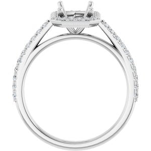 14K White Gold 8x6 mm Emerald 1/4 CTW Lab-Grown Diamond Semi-Set Engagement Ring