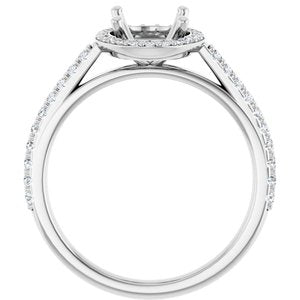14K White Gold 9x7 mm Oval 1/4 CTW Lab-Grown Diamond Semi-Set Engagement Ring