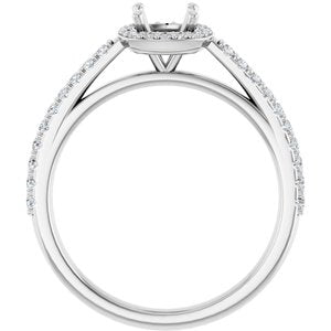 14K White Gold 5x5 mm Cushion 1/4 CTW Natural Diamond Semi-Set Engagement Ring