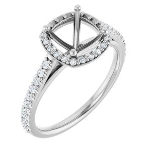 14K White Gold 7x7 mm Cushion 1/4 CTW Lab-Grown Diamond Semi-Set Engagement Ring