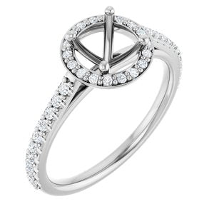 14K White Gold 6.5 mm Round 1/4 CTW Lab-Grown Diamond Semi-Set Engagement Ring