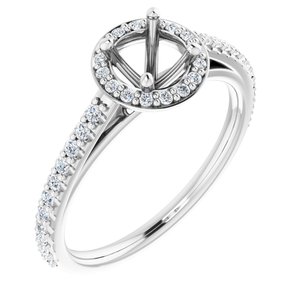14K White Gold 5.5 mm Round 1/3 CTW Natural Diamond Semi-Set Engagement Ring
