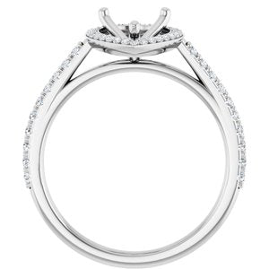 14K White Gold 10x7 mm Pear 1/3 CTW Lab-Grown Diamond Semi-Set Engagement Ring
