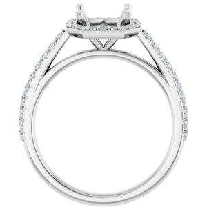 14K White Gold 7x7 mm Asscher 1/4 CTW Lab-Grown Diamond Semi-Set Engagement Ring