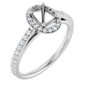14K White Gold 7x5 mm Oval 1/4 CTW Lab-Grown Diamond Semi-Set Engagement Ring
