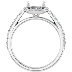 14K White Gold 7x7 mm Cushion 1/4 CTW Lab-Grown Diamond Semi-Set Engagement Ring