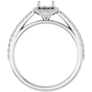 14K White Gold 7x5 mm Oval 1/4 CTW Lab-Grown Diamond Semi-Set Engagement Ring
