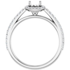 14K White Gold 5.2 mm Round 1/4 CTW Lab-Grown Diamond Semi-Set Engagement Ring