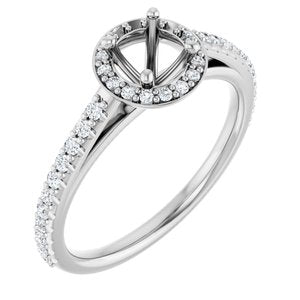 14K White Gold 5.2 mm Round 1/4 CTW Lab-Grown Diamond Semi-Set Engagement Ring