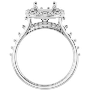 Platinum  8 mm Round Engagement Ring Mounting