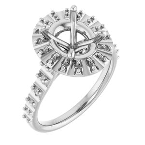 14K White Gold  10x8 mm Oval Engagement Ring Mounting