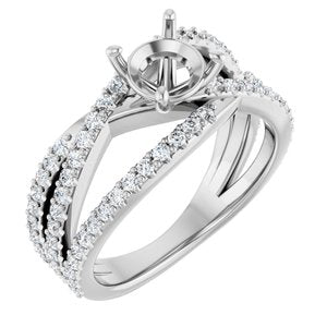 14K White Gold 6.5 mm Round 5/8 CTW Lab-Grown Diamond Semi-Set Engagement Ring
