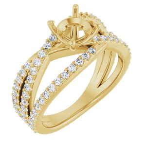 14K Yellow Gold 6.5 mm Round 5/8 CTW Lab-Grown Diamond Semi-Set Engagement Ring