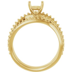 14K Yellow Gold 6.5 mm Round 5/8 CTW Lab-Grown Diamond Semi-Set Engagement Ring