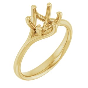 14K Yellow Gold 7.4 mm Round Engagement Ring Mounting