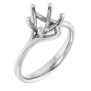 Platinum 9x7 mm Oval Engagement Ring Mounting