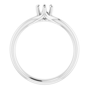 14K White Gold 4.4 mm Round Engagement Ring Mounting