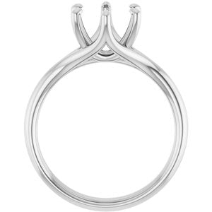 Platinum 8.2 mm Round Engagement Ring Mounting