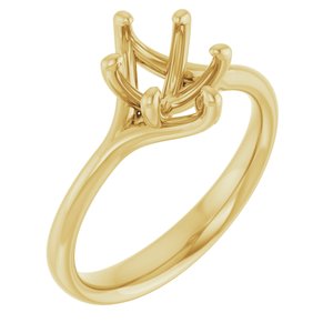 10K Yellow Gold 8x6 mm Oval Engagement Ring Mounting