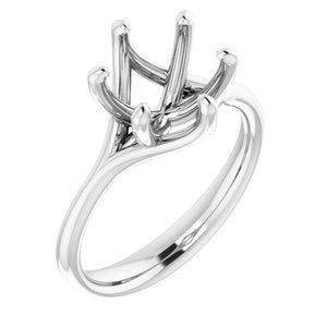 14K White Gold 8.8 mm Round Engagement Ring Mounting