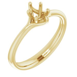 14K Yellow Gold 6x4 mm Oval Engagement Ring Mounting