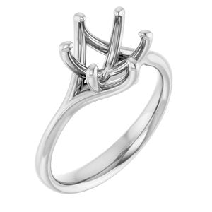 Platinum 8.2 mm Round Engagement Ring Mounting
