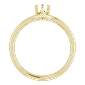 14K Yellow Gold 6x4 mm Oval Engagement Ring Mounting