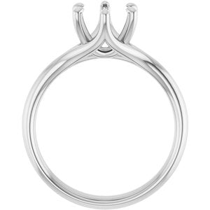 Platinum 7.4 mm Round Engagement Ring Mounting