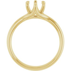 10K Yellow Gold 8x6 mm Oval Engagement Ring Mounting