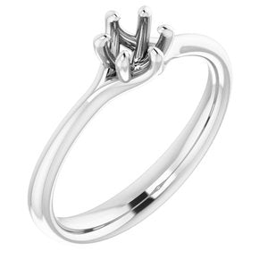 14K White Gold 4.4 mm Round Engagement Ring Mounting