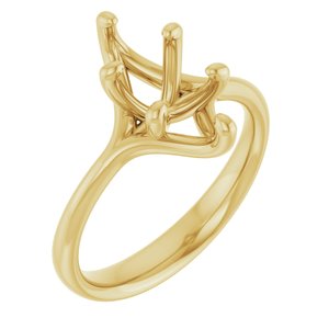 14K Yellow Gold 12x6 mm Marquise Engagement Ring Mounting