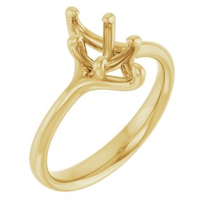 14K Yellow Gold 10x5 mm Marquise Engagement Ring Mounting