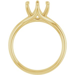 14K Yellow Gold 8 mm Round Engagement Ring Mounting