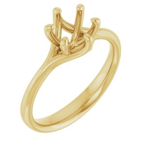 14K Yellow Gold 6.5 mm Round Engagement Ring Mounting