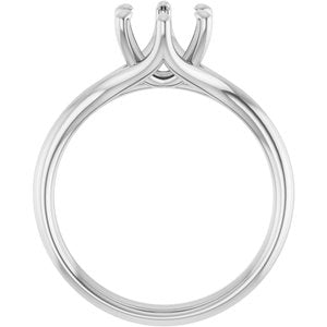 14K White Gold 7 mm Round Engagement Ring Mounting
