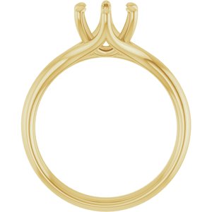 14K Yellow Gold 7 mm Round Engagement Ring Mounting